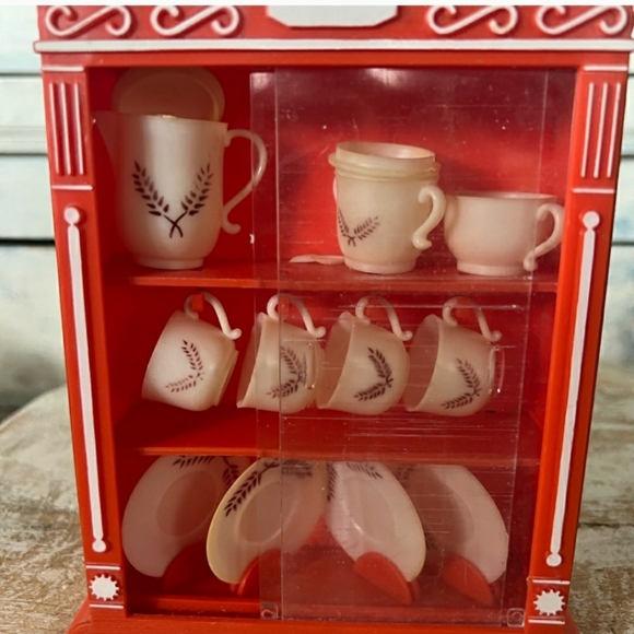 Red and Cream Doll Tea Set - Picture 1 of 14